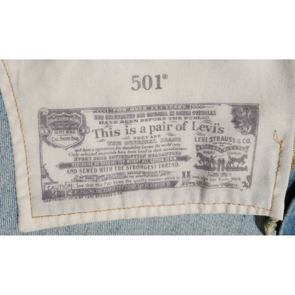 Levi's 501 XX Mens Straight Button-Fly Jeans 34/30 Blue Cotton-Blend 00501-3184 - Picture 13 of 16